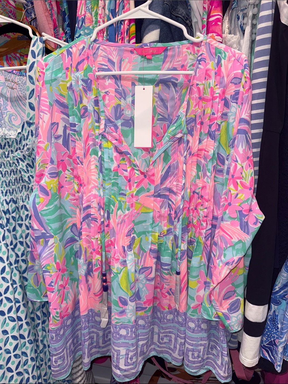 Lilly Pulitzer Pink, Mint & Lavender Floral Tunic
